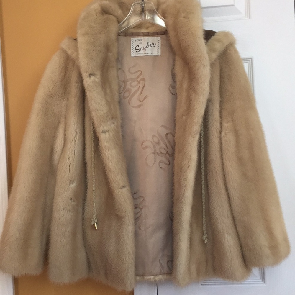 Vintage ivory mink swing coat size 4